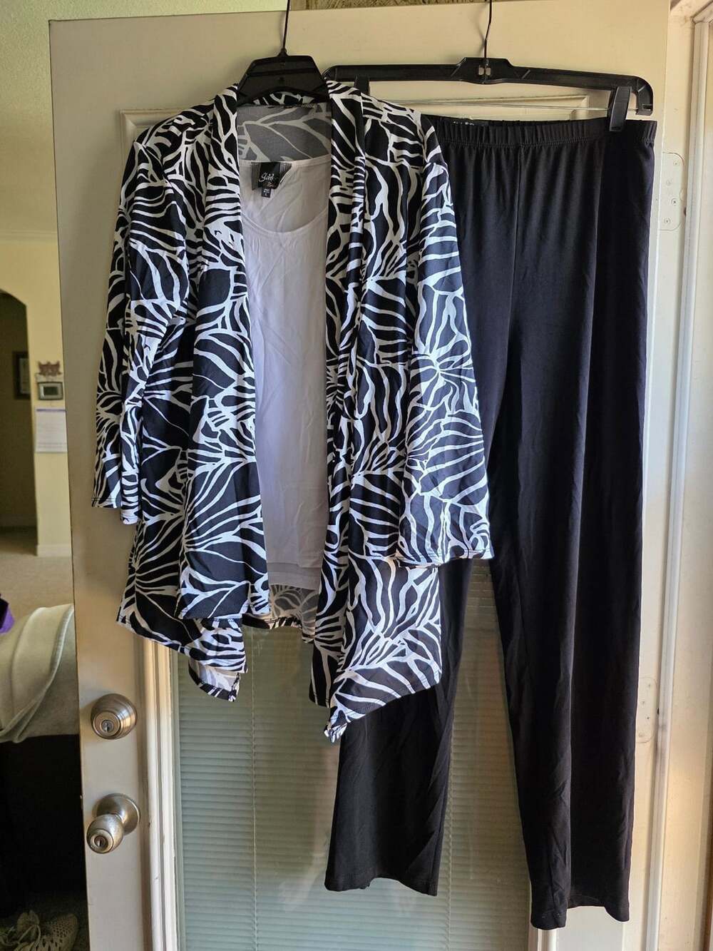 Slinky Brand 3-Piece Outfit Set Size Large Black White Suit